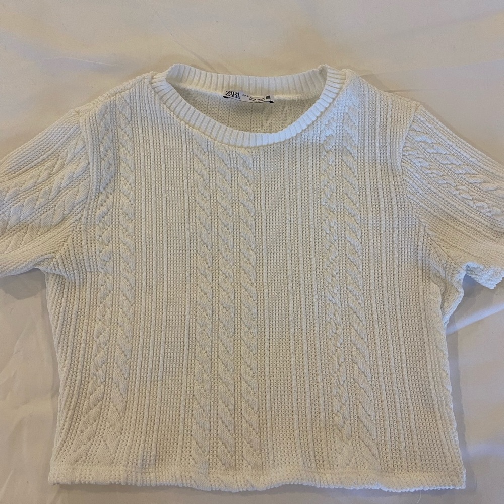 zara cable knit tee shirt